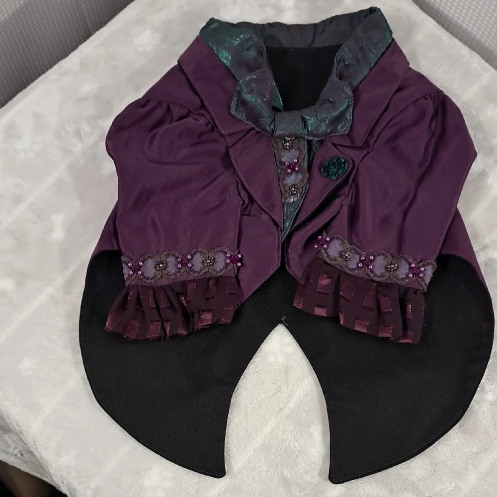 NWOT Elegant Purple Dog Tuxedo Coat